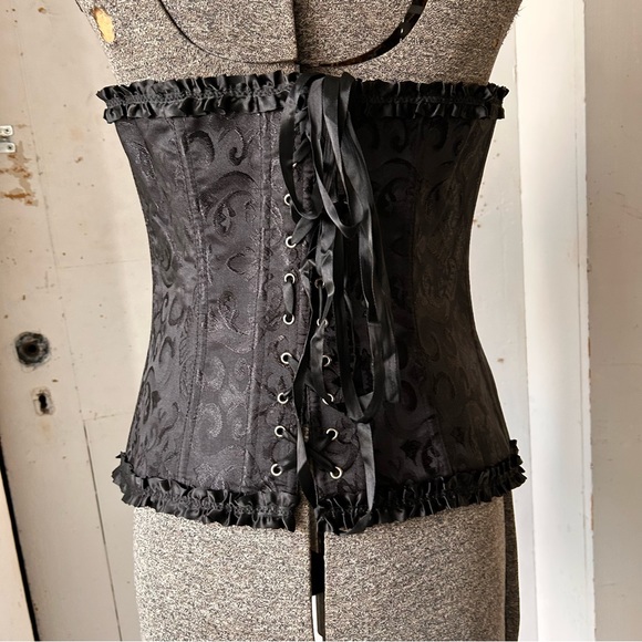 Damask & Satin Ribbon Laced Corset - Picture 5 of 14